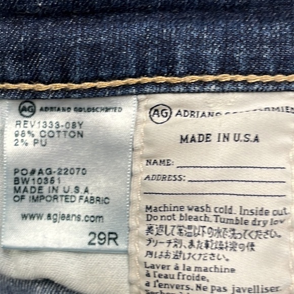 ADRIANO GOLDSCMEIED Stilt Roll-Up Cigarette Distressed Classic Wash Jeans SZ 29R - Picture 14 of 16